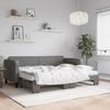 VidaXL Daybed with Trundle and Mattress Dark Grey 80x200 Cm Fabric 3196830