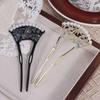 Hollow Hanfu U Shape Hairpin Pearl Fan Hair Stick Retro   Cheongsam Accessories