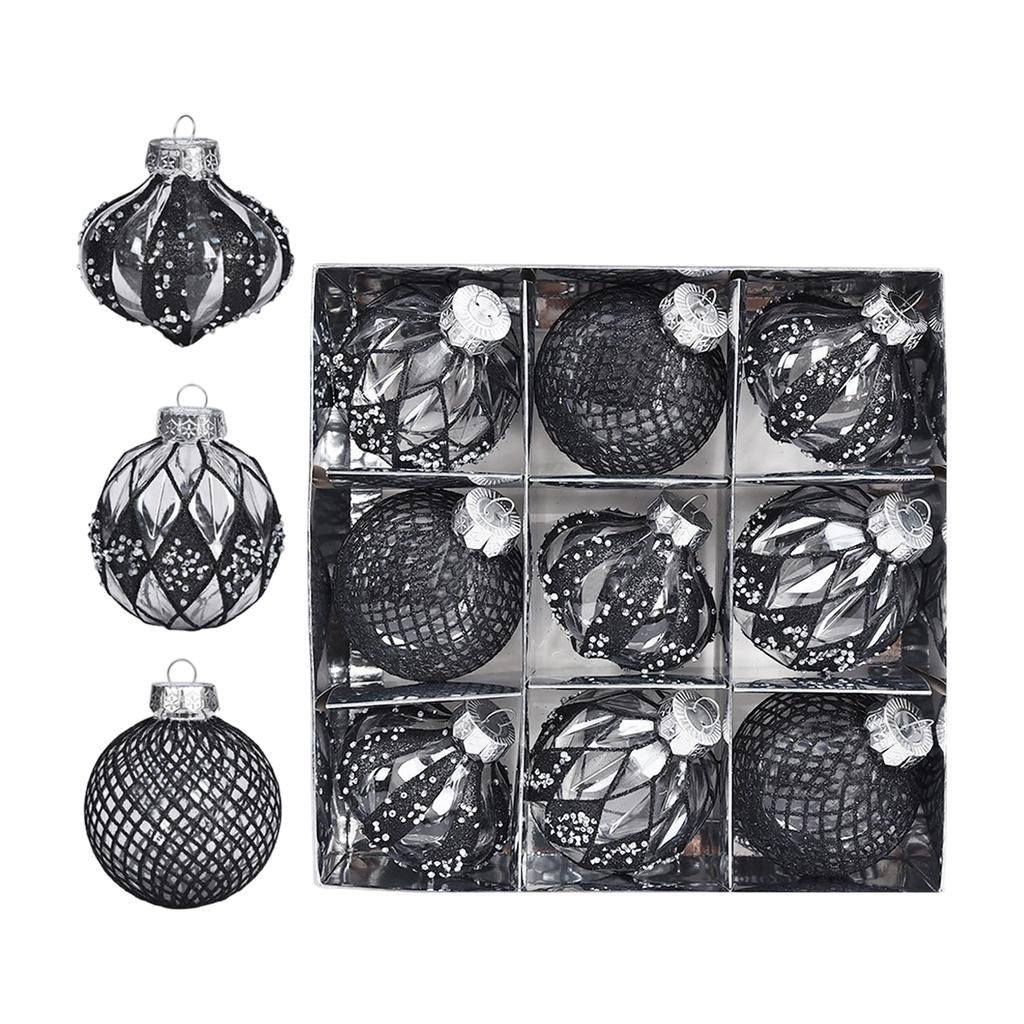 8cm 9pc Christmas Tree Decoration Party Decoration PET Christmas Ball