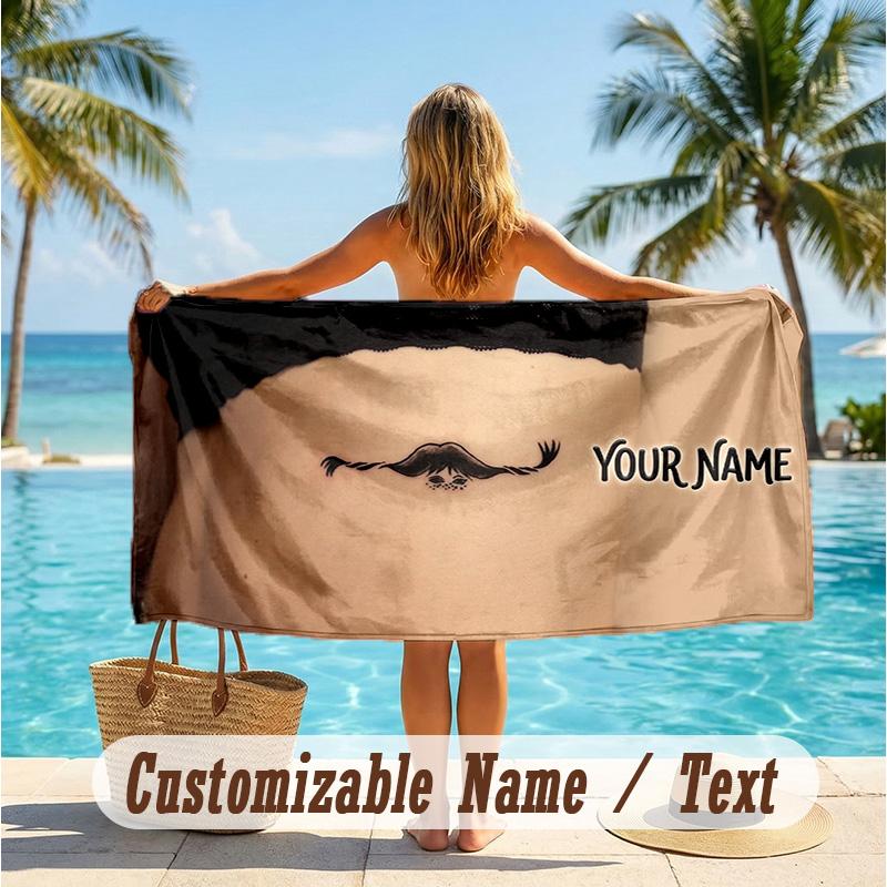 Custom Text Beach Towel, Soft Absorbent Swimming Multi-use TowelPippi Longstocking