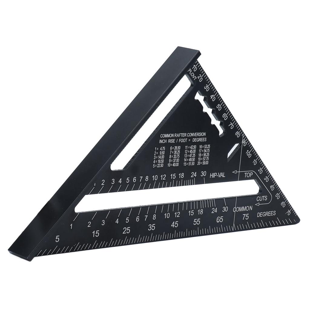 Triangle Ruler 7in Carpenter Square Aluminum Portable Woodworking Measuring Tool for DIY