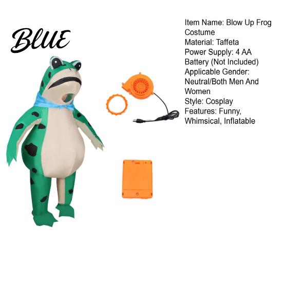Rechargeable Inflatable Costume Frog for Adult Kids Funny Blow-Up Full Body Jumpsuit Suit with Air