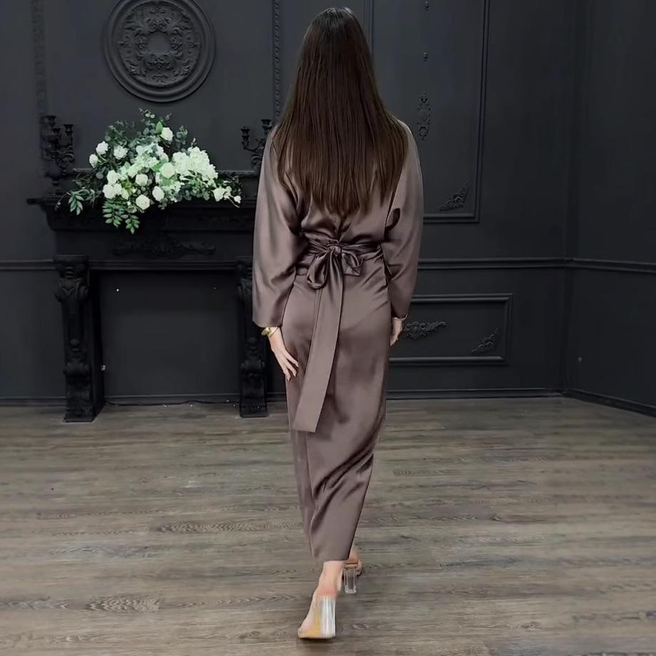 2025 Autumn Loose Casual Long Coat Dress Set for Elegant Comfort