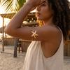 Bohemian Metal Starfish Arm Cuff Bangles for Women Cute Fat Star Adjustable Open Upper Arm Bracelet Summer Beach Jewelry
