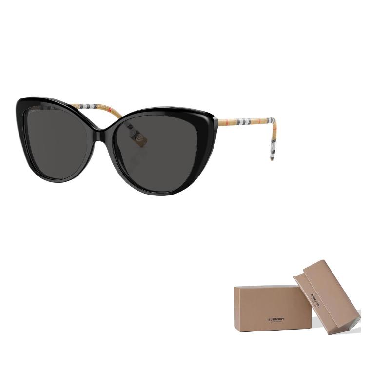 

Burberry Temple Acetate Cat Eye Sunglasses Men s Black 54 чёрный