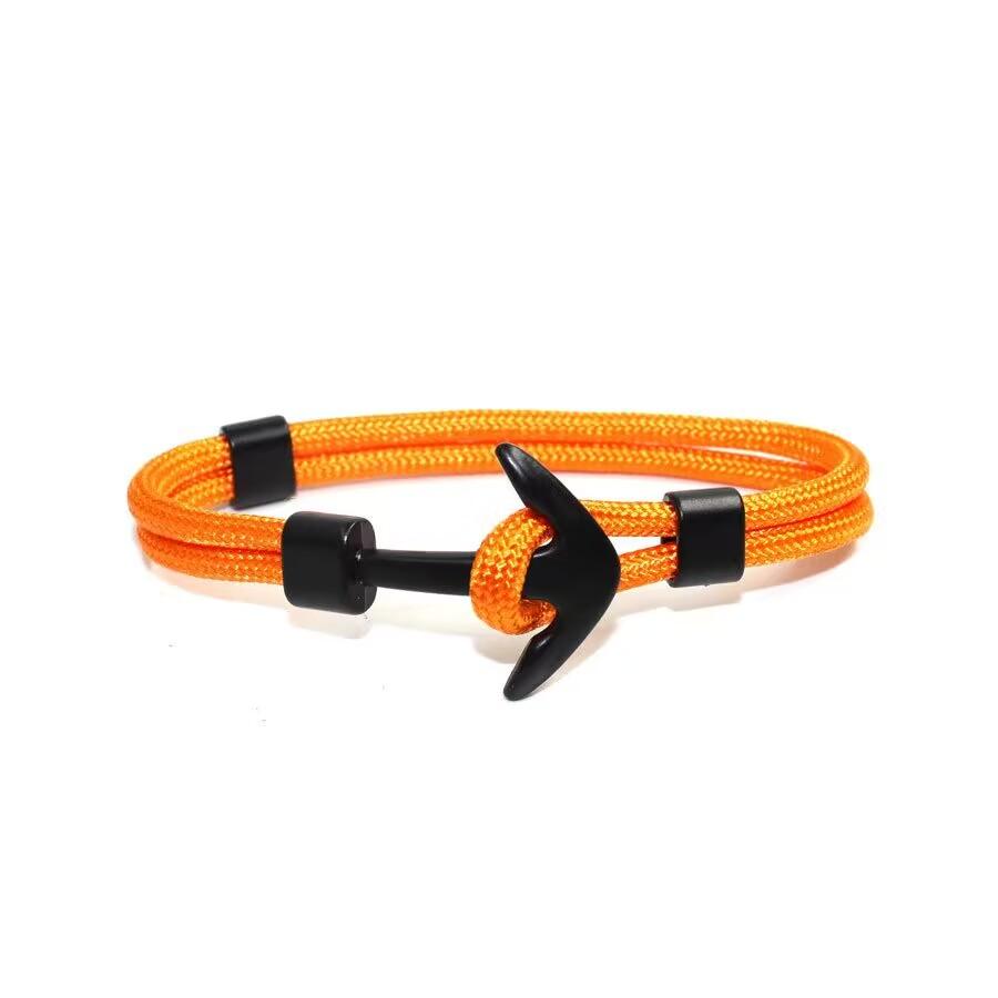 New Fashion Woven Multilayer Black Anchor Bracelets Men Hope Anchor Bracelet Pulsera Navy Hand Lucky Survival Leather