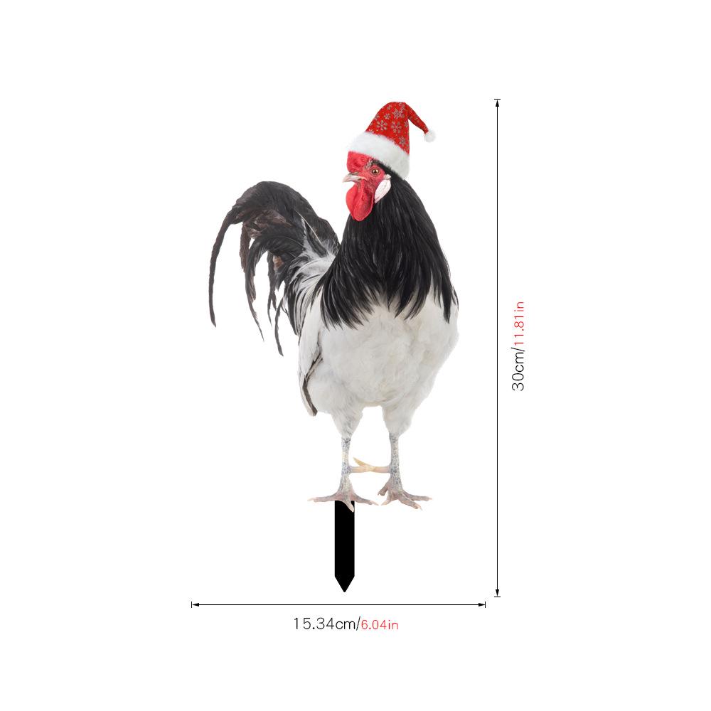 YKLU069-256 3D Rooster, Hen, Duck & Pig Outdoor Garden Decoration Plug