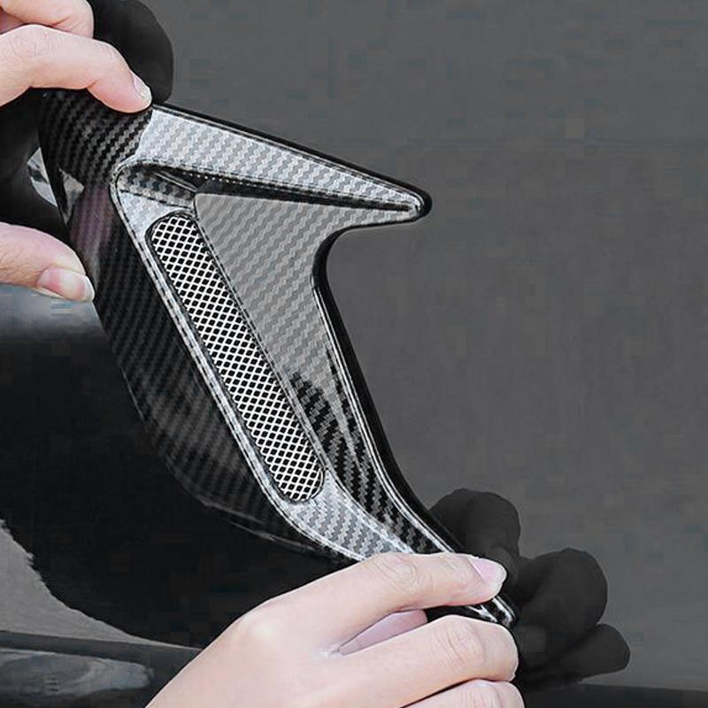 2 Pcs Plastic Car Side Air Outlet Flow Mudguard Car Modification Supplies Shark Cheek Air Intake Trim Fake Hood Vents