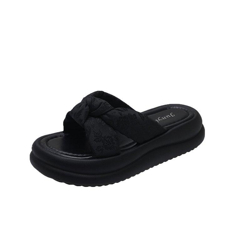 

Thick-soled cool slippers for women s summer wear 2025 new fairy style with skirt fashion one-word beach sandals 35