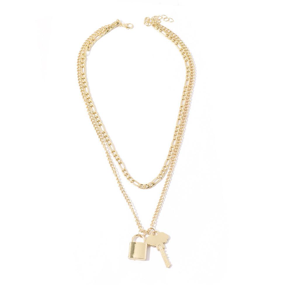 

Элегантное геометрическое колье-замок для женщин в универсальном золотом и серебряном цвете, идеально подходящее для повседневной и официальной одежды.
