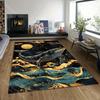 1PC Golden Whale and Moon Print Carpet Rug for Living Room Bedroom Sofa Doormat Home Decor Non-slip Floor Mat