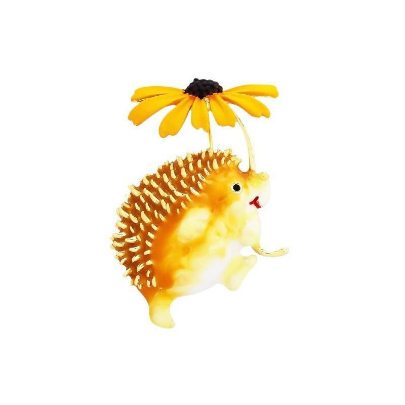 Little Hedgehog Brooch, Women's Creative Enamel Animal Brooch, Personalized Suit Pin