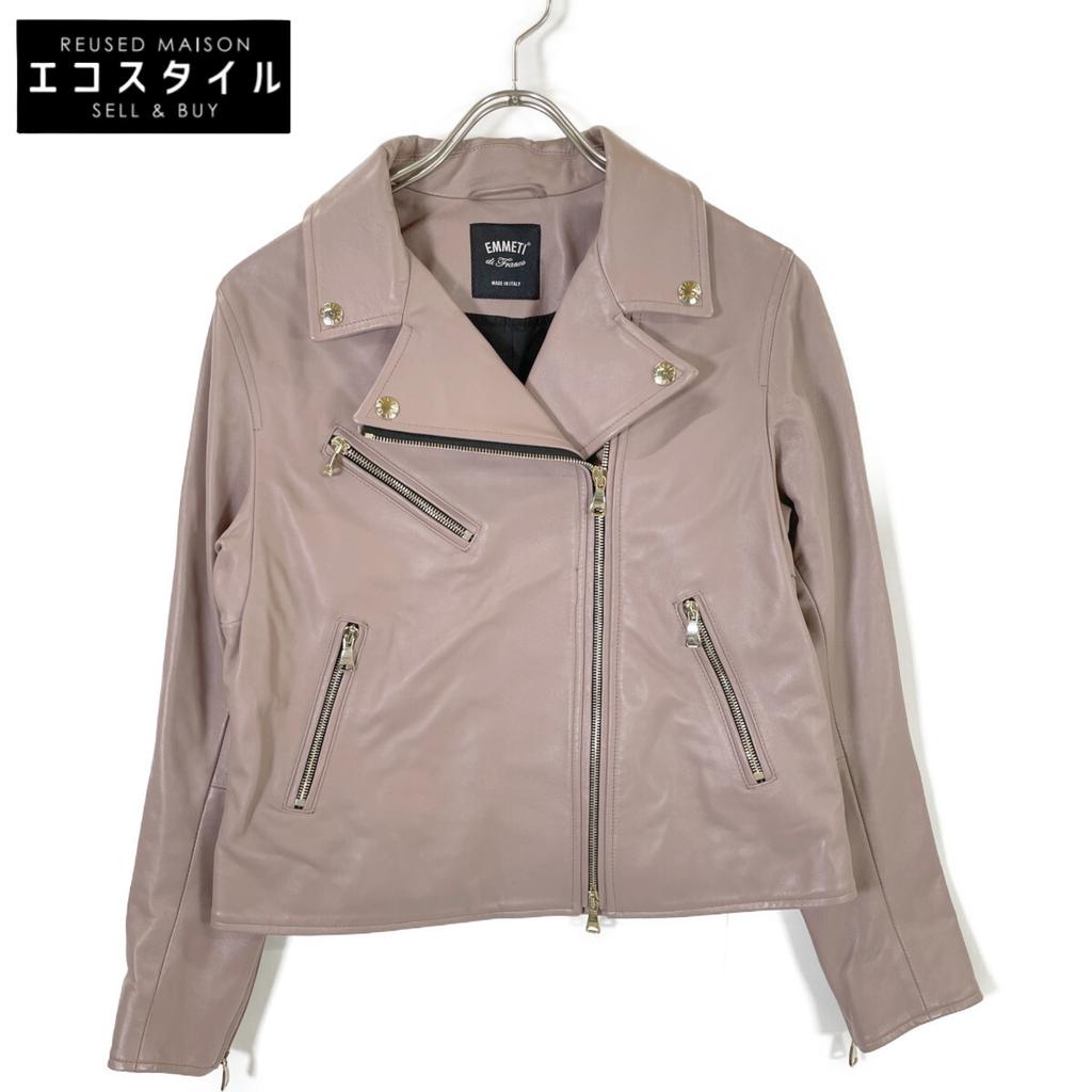 EMMETI Purple pink lamb leather ANNABEL double riders jacket Jacket 40 pinkUsed