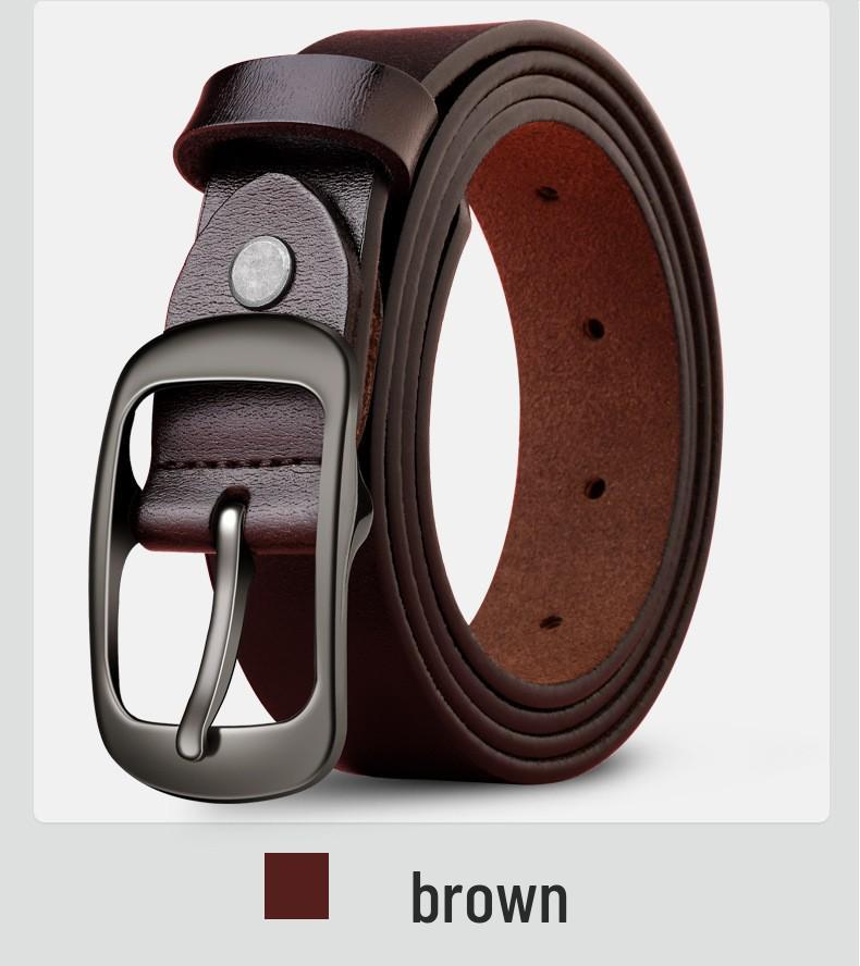 Women's Genuine Leather Belt with Pin Buckle - Fashionable All-Match Korean Design