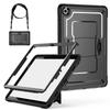 For Samsung Galaxy Tab A11+ / A9+ Case Hidden Zinc Alloy Kickstand PC + TPE Tablet Cover with Shoulder Strap
