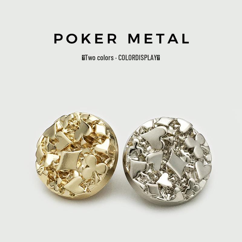 Chic Card-Inspired Metal Buttons for Jackets, Windbreakers, and Suits