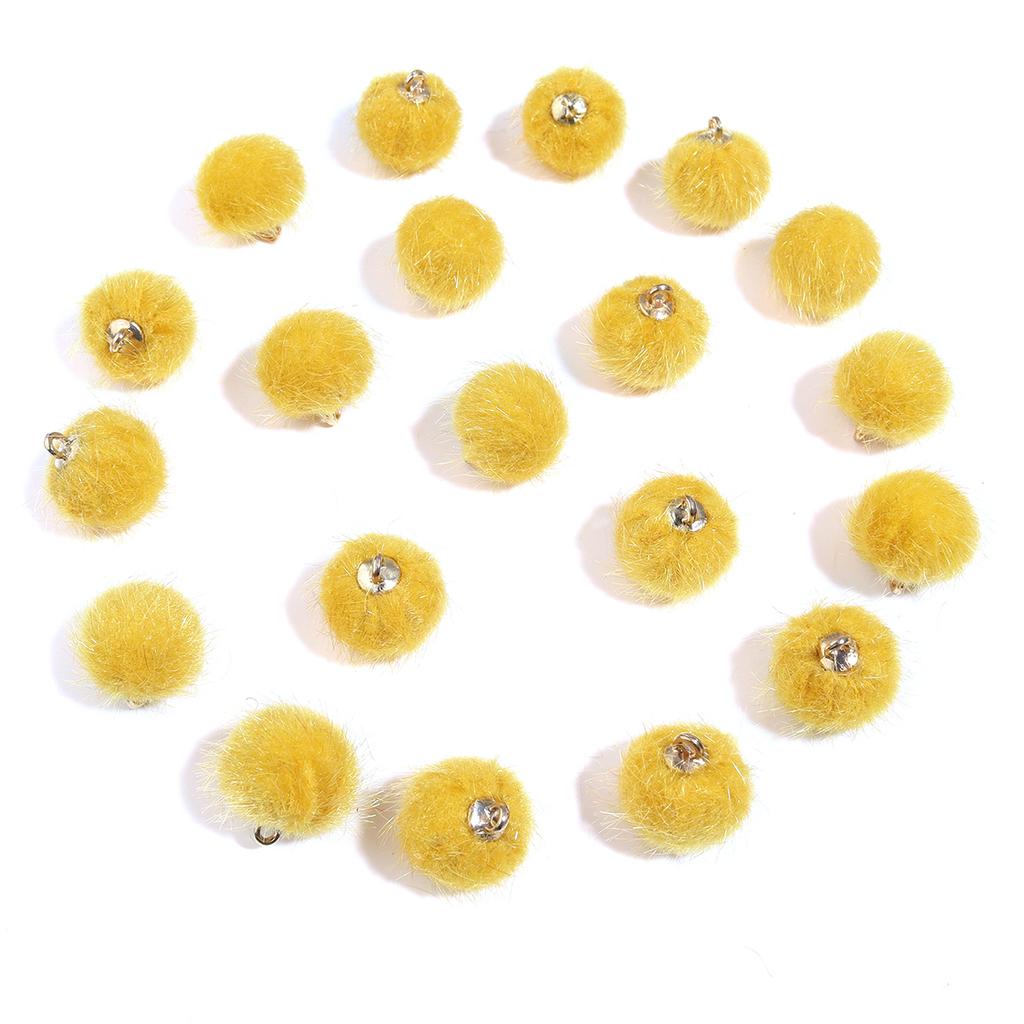 20pcs Plush Fur Covered Ball Beads Charms Multicolor Pompom Pendant For DIY Jewelry Making Necklace Bracelet Earring Accessories