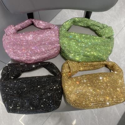 Bolso de mujer Bolso de cena con diamantes de imitación Bolso de mano grande con nudo de diamantes Bolso de axila lleno de diamantes de moda Bolso de mujer Bolso pequeño