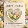 Easter Pocket Hug with Greeting Card Love Heart Shape Bunny Egg Sheep Flower Pocket Hug Token Holiday Party Keepsake Gift