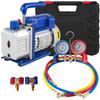 Vacuum Pump with Gauges AC Refrigerant HVAC Refrigeration Vacuum Packing Air Condition Automobile Maintenance 1.8-4.8CFM