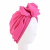 Women Bowknot Turban Elastic Beanies Pleated Chemo Cap Hijab Muslim Headwear Stretch Hair Loss Head Cover Scarf Wrap Bonnet Hat