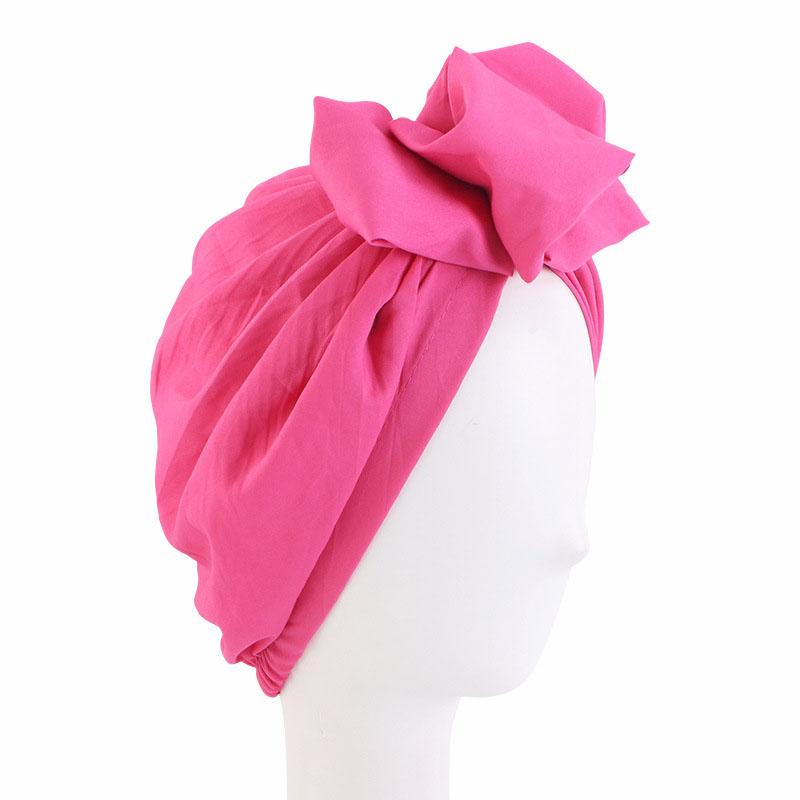 Women Bowknot Turban Elastic Beanies Pleated Chemo Cap Hijab Muslim Headwear Stretch Hair Loss Head Cover Scarf Wrap Bonnet Hat