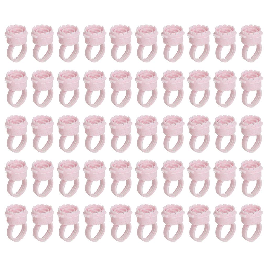 50pcs Ink Ring Cups Disposable Adjustable Lash Glue Holder Rings for Eyelash Extension