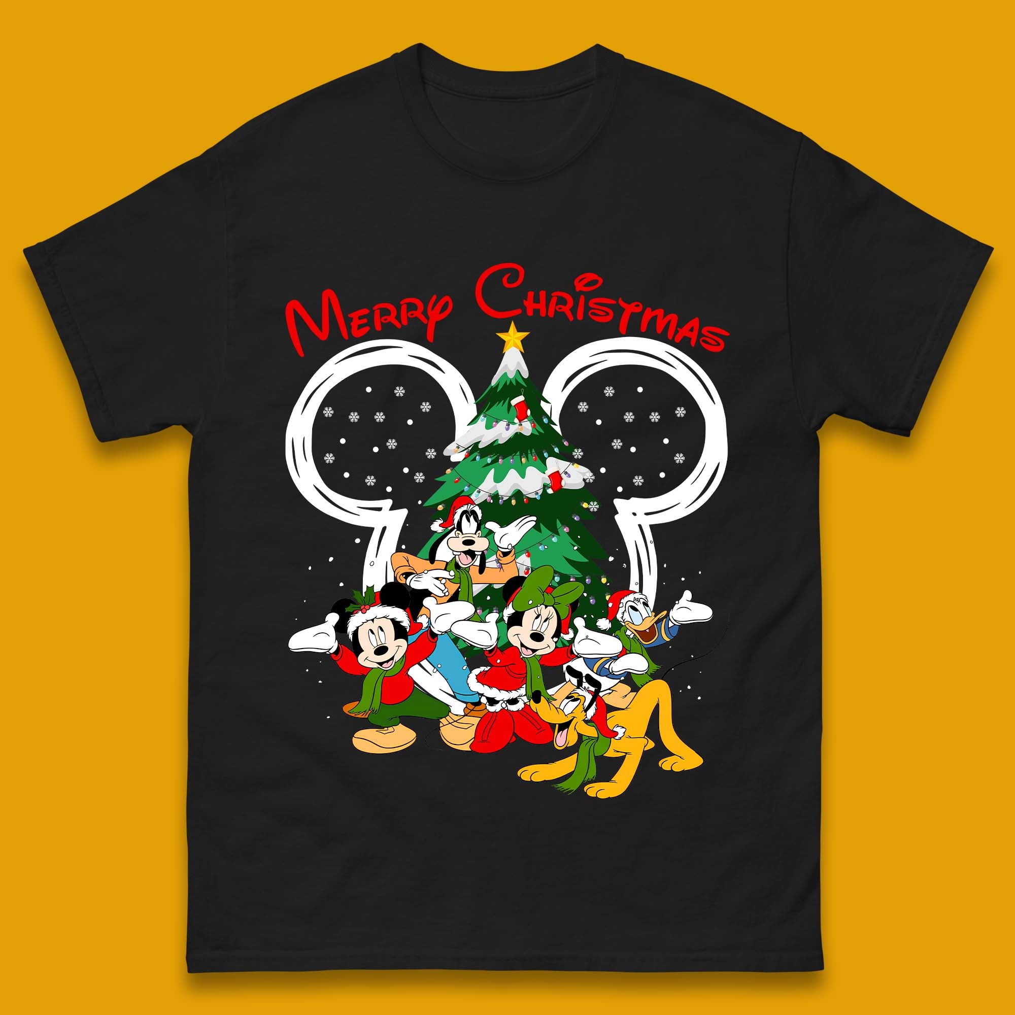 Mickey Mouse & Friends Christmas Mens T-Shirt Womens Tops Tees S