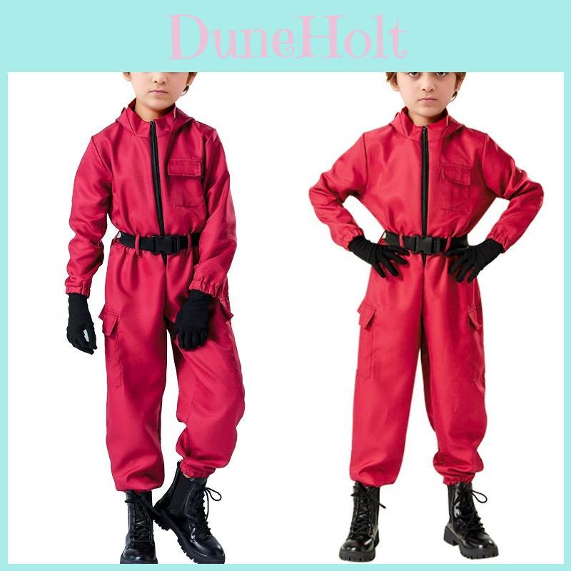 Squid Game Role Play Red Bodysuit With Polyester Fabric For Teenagers And Cosplayers Halloween Dress