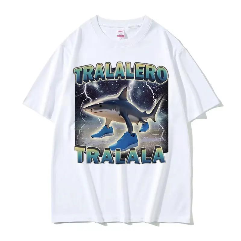 Tralalero Tralala Funny Shark Meme T-shirt Fashion Cozy Shark with Shoes Gifts T Shirts Women Casual Hot Sale  T Shirt
