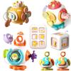 Baby Busy Board Cube Montessori Sensory Toys For Toddler Educational Learning Activities Travel Toys Lock Box Fine Motor Skills