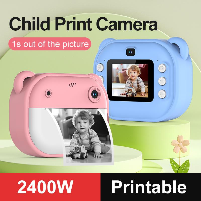 Children Thermal Print Camera Toy Wireless Bluetooth Inkless Instant Print Photo Note Camera Kids Early Education Study Toy Gift