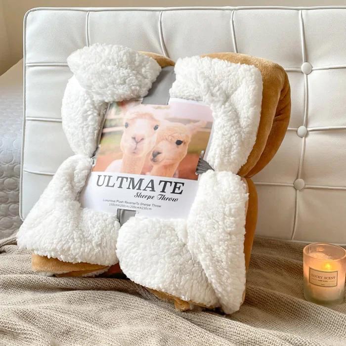 Fashion Best-selling Lamb Wool Blanket Solid Color Thickened Blanket Lunch Break Blankets Warm Bed Sheet Mantas De Cama Cobijas