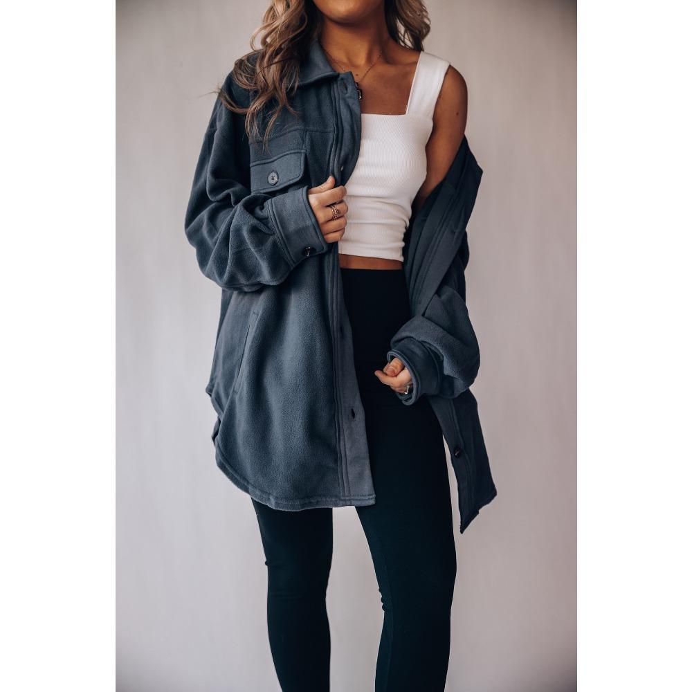 Winter Women's Fashion Long-sleeved Single-breasted Cardigan Fleece Sweater Woolen Jacket