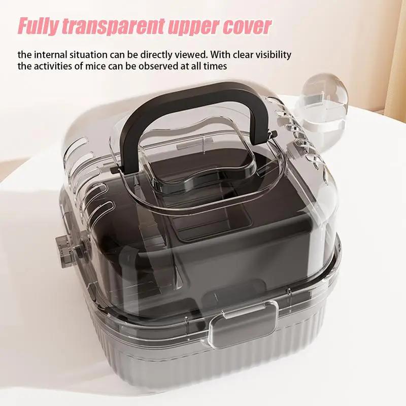 New Hamster Cage Portable Translucent Outer Basket Flower Branch Mouses Golden Wire Bear Panoramic Outer Bag Pet Supplies