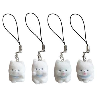 Adorabile Portachiavi Ciondolo Cane Floccato in Resina Accessorio Decorativo Laccetto per Telefono per Telefono Chiavi Borsa e Amanti dei Cani