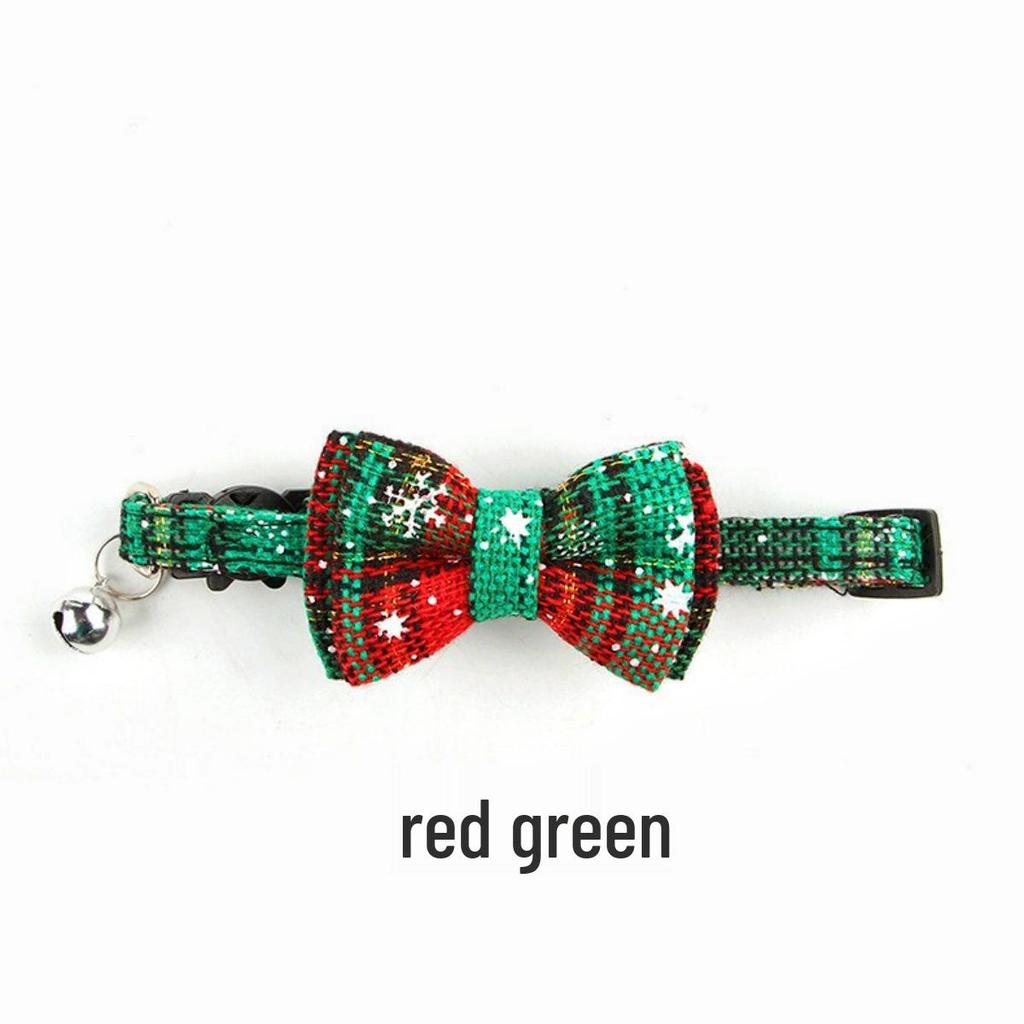Christmas Bow Tie Collar for Cats and Dogs - Festive Holiday Pet Collar