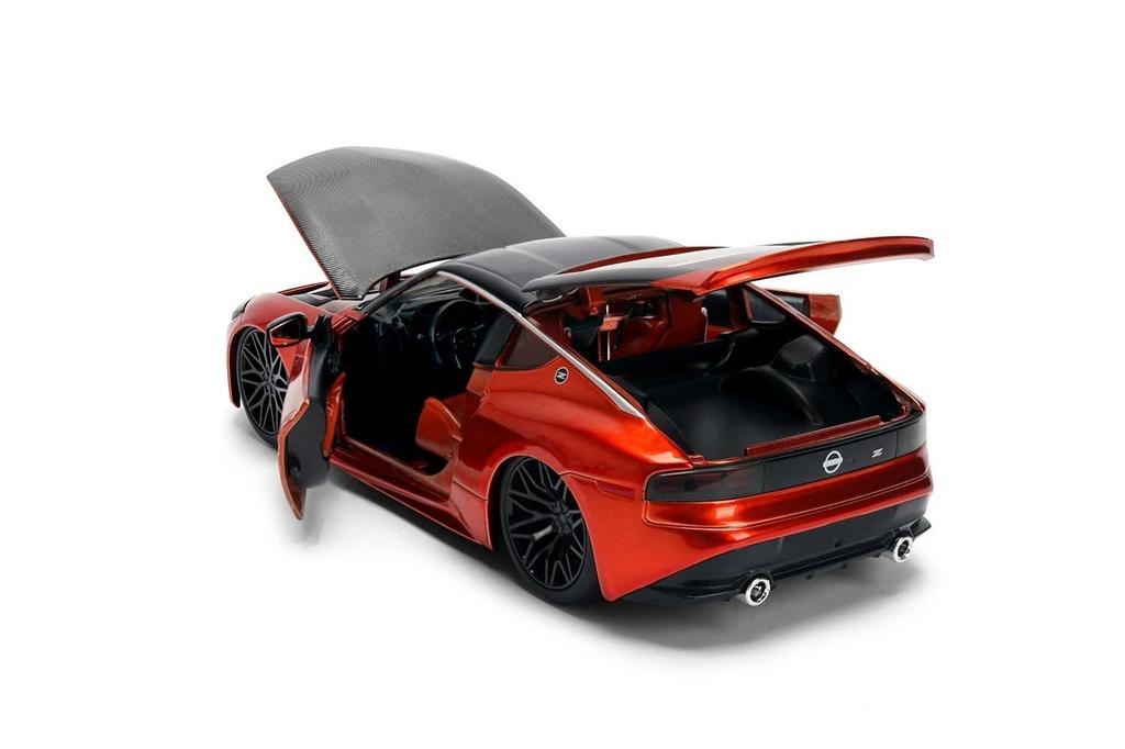 JADA TOYS Nissan Fairlady Z 2023 Hood JDM Tuners Diecast Miniature Car 1/24 Orange/Carbon [Used]