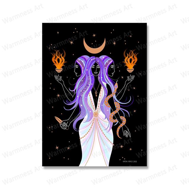 

Скандинавский богемный стиль, постер с богиней Земли и солнцестояния, небо, звезда, луна, волшебное солнце, настенное украшение для гостиной, изображение 21cm×30cm NoFrame