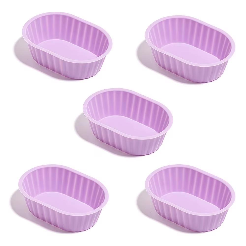 Oval Cupcake Baking Molds Food-Grade Baking Molds Fruit Bowl Baking Cups Meal Prep фиолетовый