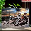 Vintage D Flat Easy Rider Chopper Motorcycle Retro Tin Sign  Classic Biker Movie Themed Metal Wall Decor with Sunset Citysca