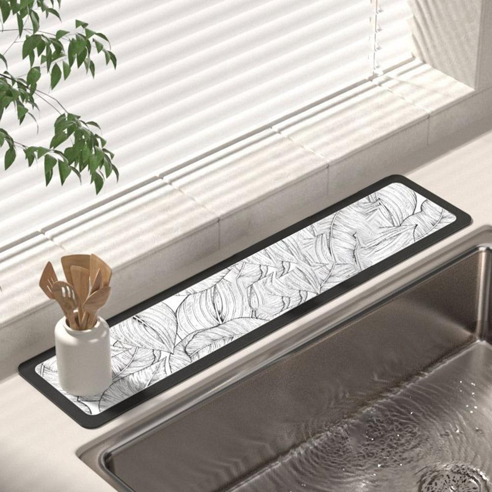 

Коврик для слива воды из крана, нескользящий коврик для сушки, защитный коврик для столешницы, принадлежности для кухни и ванной комнаты 4