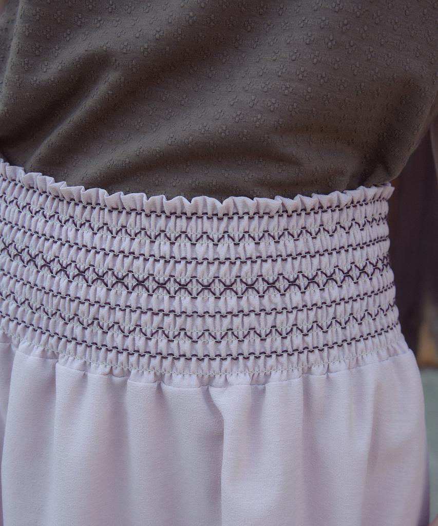 Aueonoseuteljia Linen Smocked Skirt_Vintage Pink(Ob6Sk06)