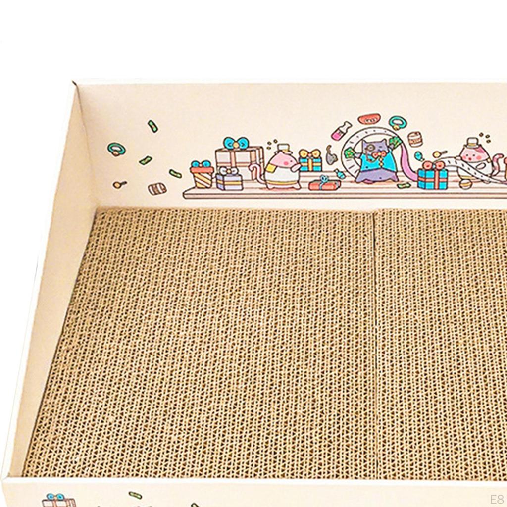Cat Scratch Pad with Box Sleeping Interactive Toy Lounger Scratcher Lounge Corrugated