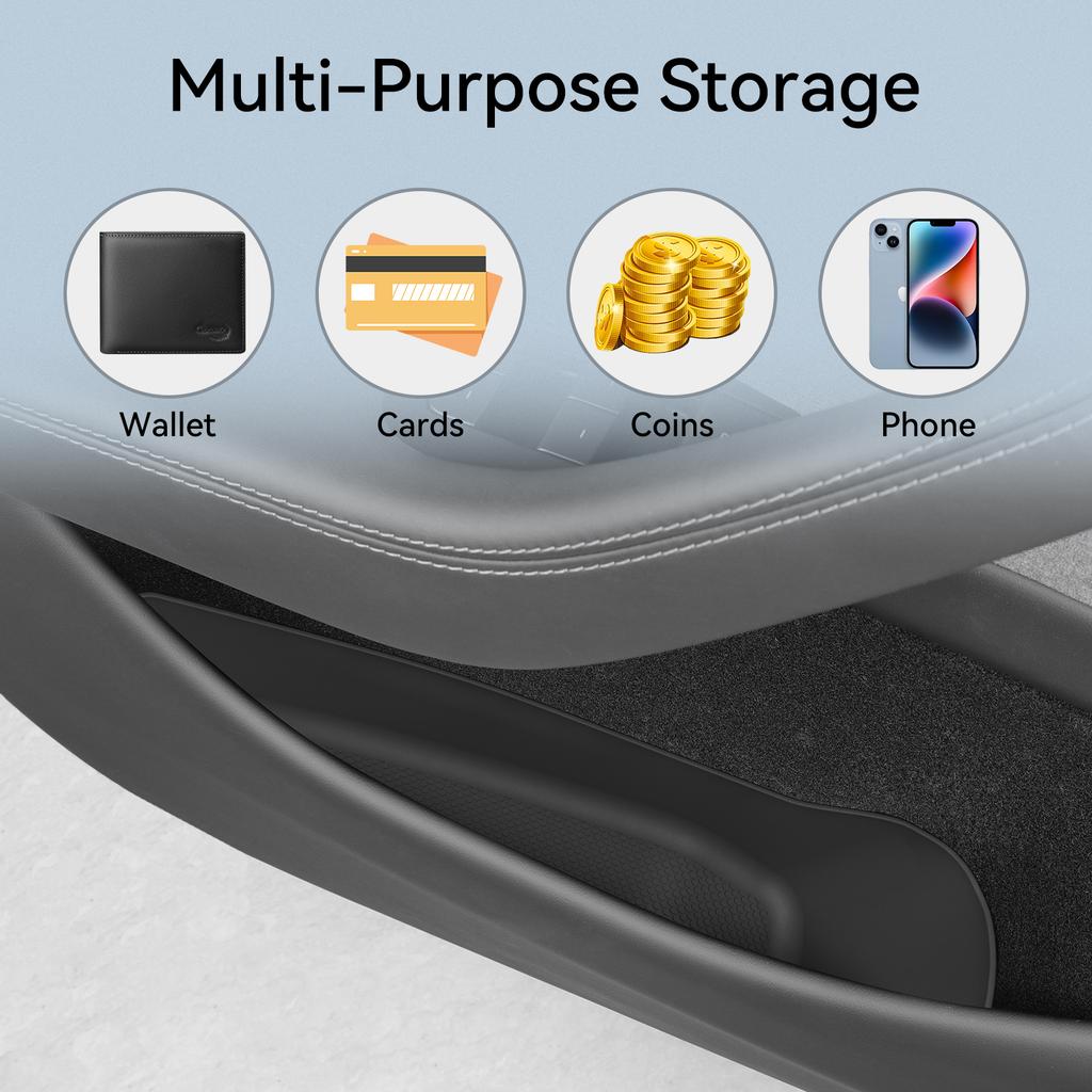 LUCKEASY Door Handle Storage Box for Tesla Model Y Juniper/YL 2025 2026 Accessories Front Rear Door Holder Tray Organizer