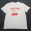 Cherry Graphic Tee; Minimal Fruit Design; Unisex White  Adult Unisex T-Shirt