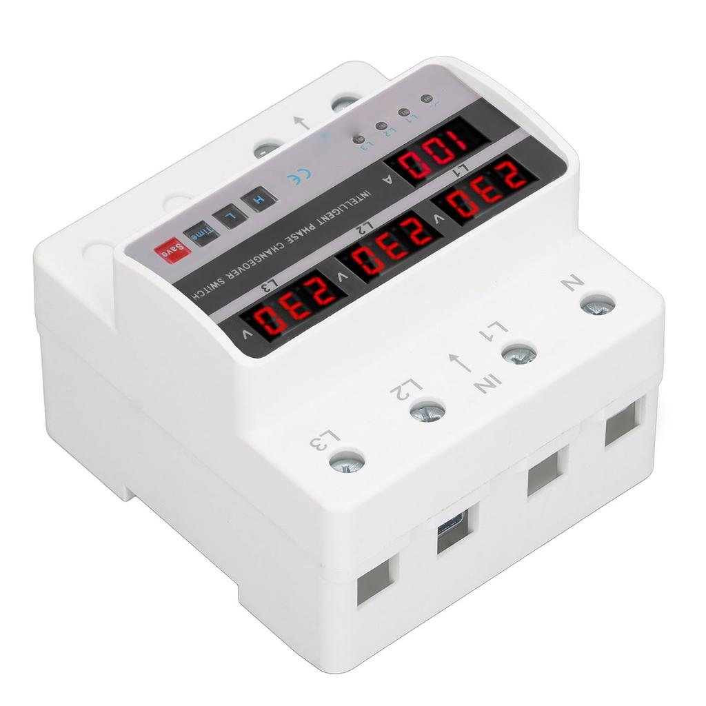 3 Phase Voltage Transfer Switch DIN Rail Mounted Electrical Selector Switch Voltage Current Protection Device AC220V