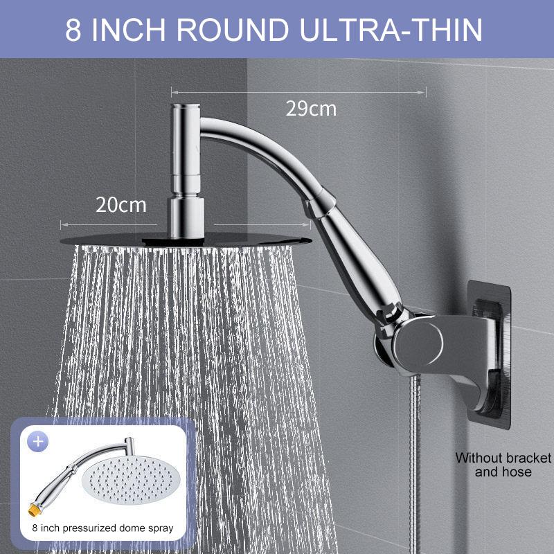 Bathroom 6 ”8 Inch Shower Head ABS Chrome Shower Head Water Saving Bathroom Rain Spa Square Handheld ELA087-1