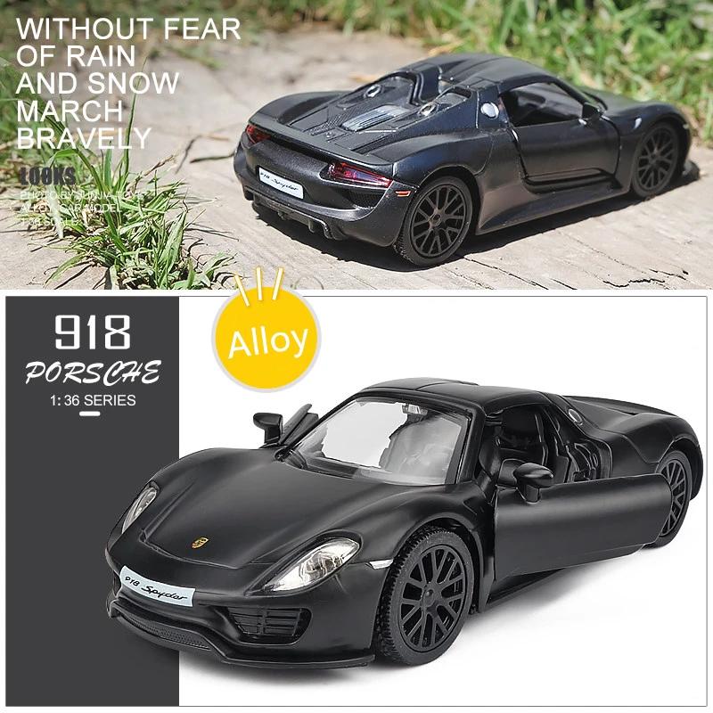 1:36 Porsche 918 Sports Car Alloy Model Diecast Toy Vehicles Metal Toy Car Model High Simulation Collection Kids Toy Gift A37