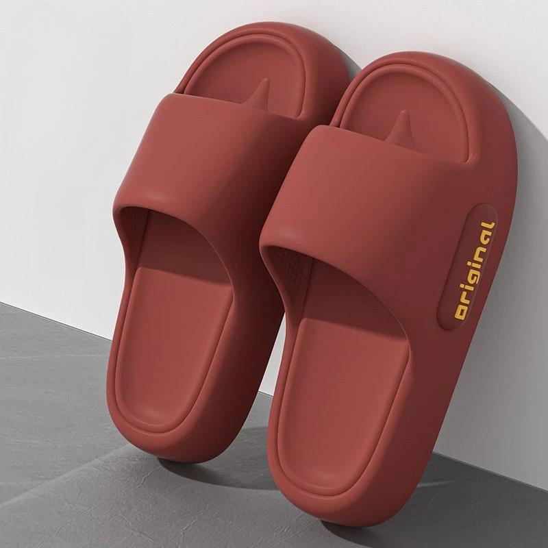 Summer Platform Cloud Slippers Women Comfy Solid Color Soft Sole Pillow Slides Woman Couple Non Slip Beach Flip Flops